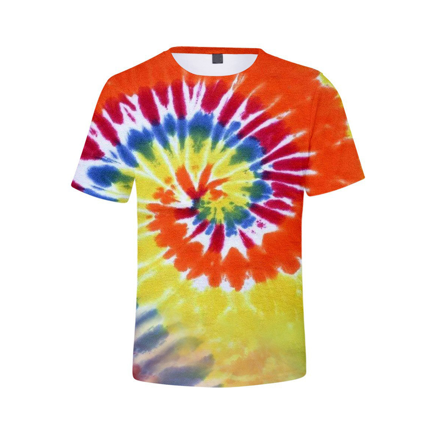 Tie Dye Polyester Round Neck T-Shirt 11