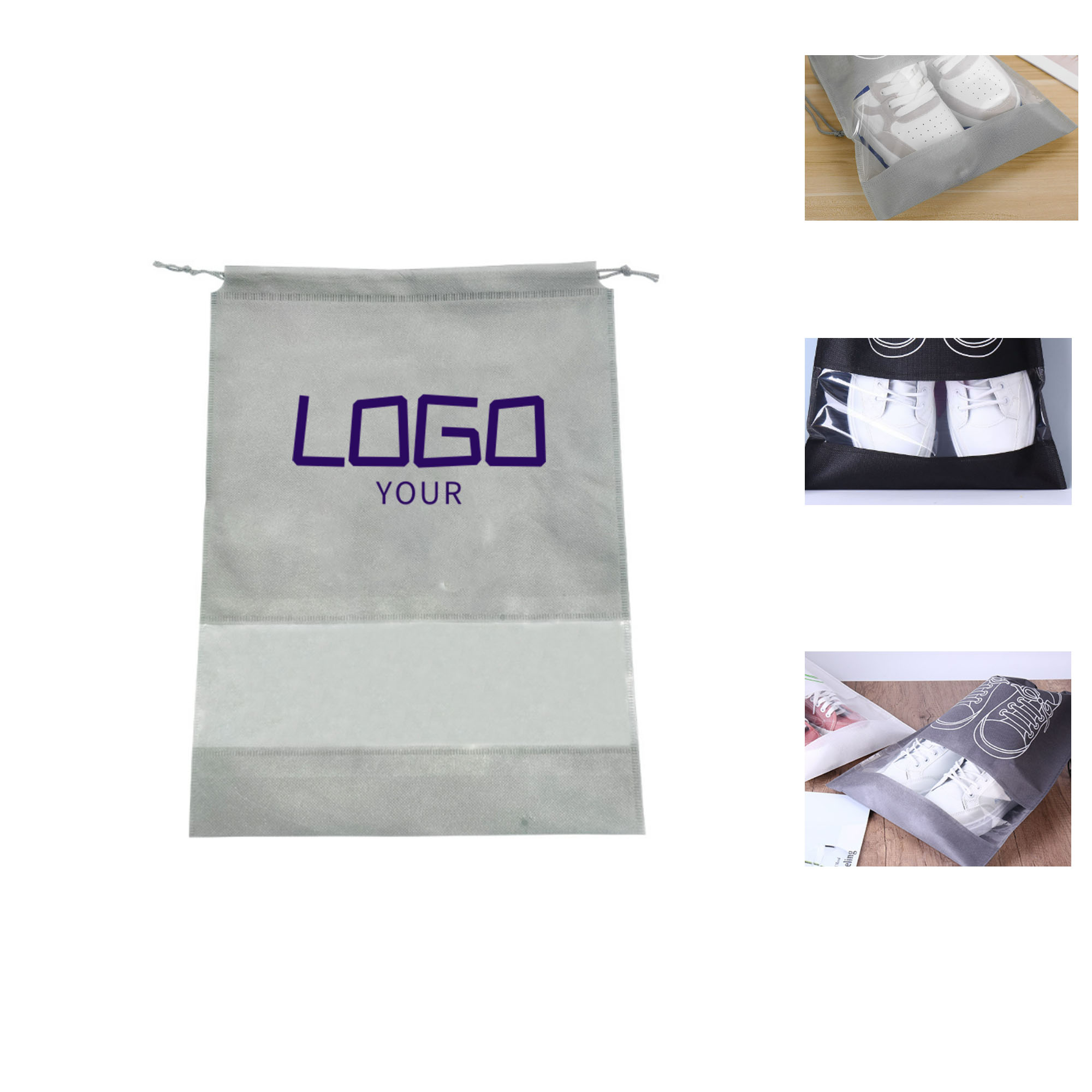 Non-Woven Fabric Drawstring Travel Pouch with Dustproof Feature 1