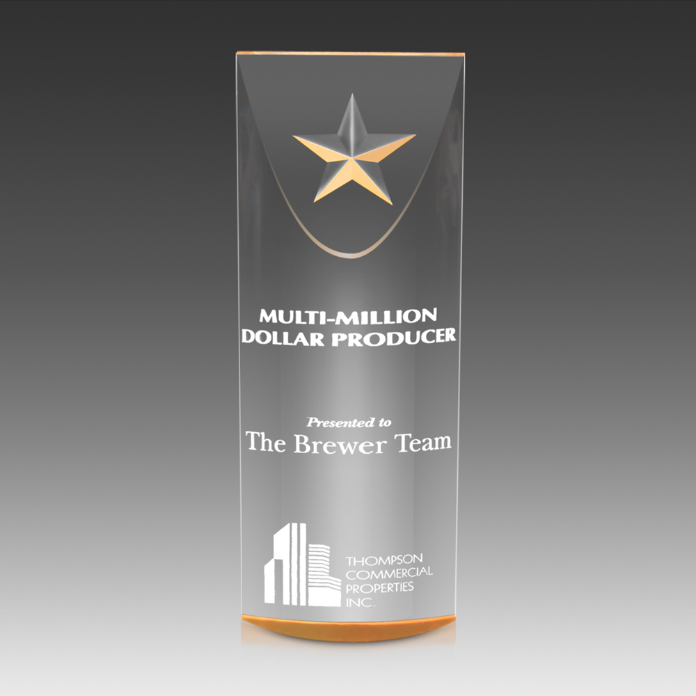 StarLite Tower Award w/Carved Star (3"x8"x1") 1