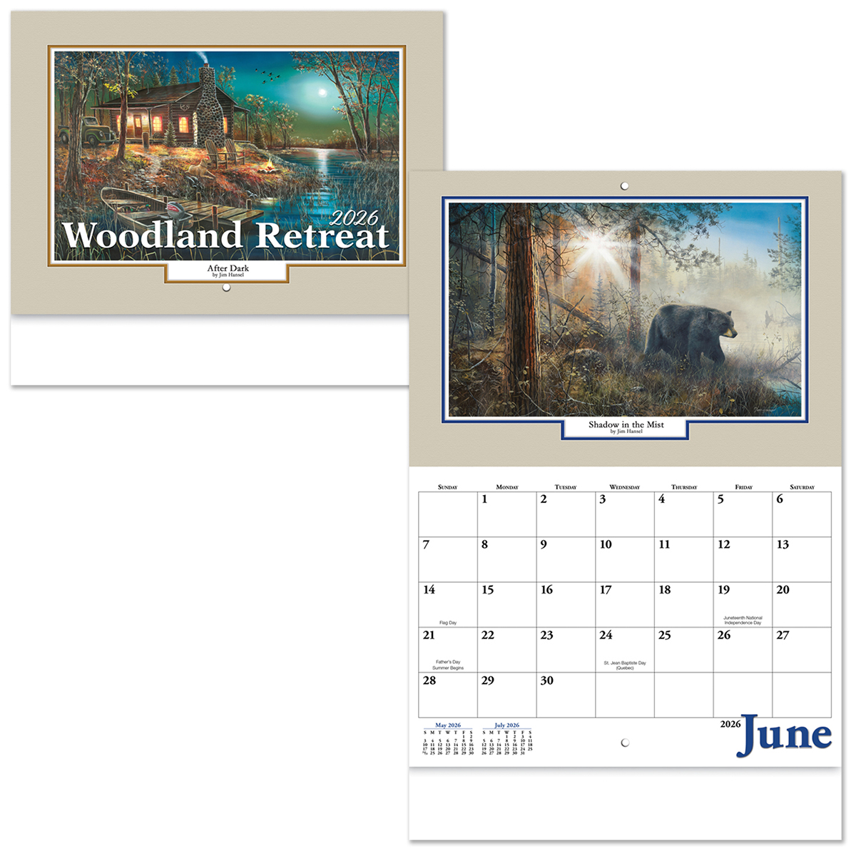 Woodland Retreat Stapled Wall Calendar 3