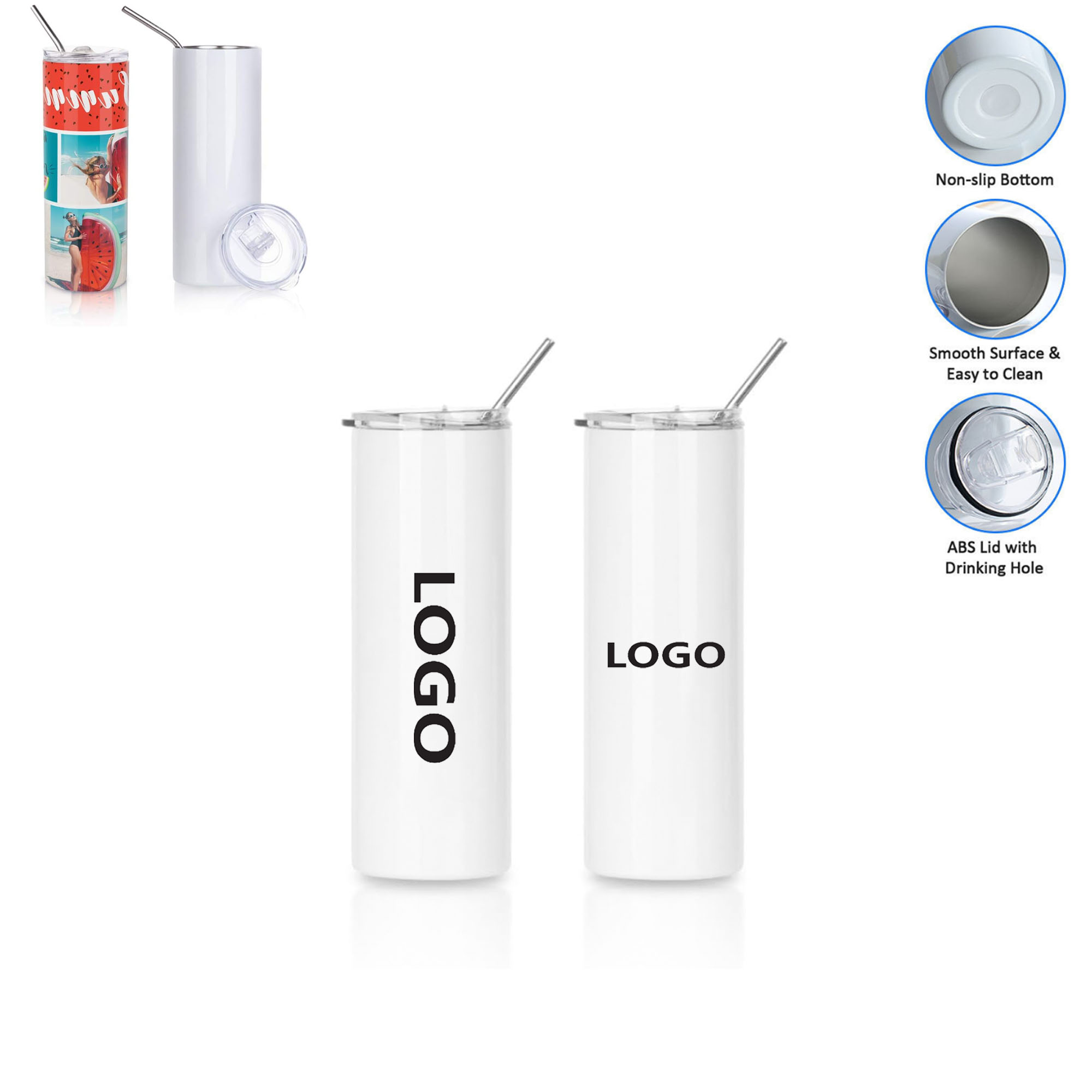 20 oz Stainless Steel Sublimation Straight Tumbler 3