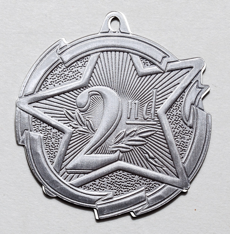 2nd Place Star Medal 2-3/8" 1