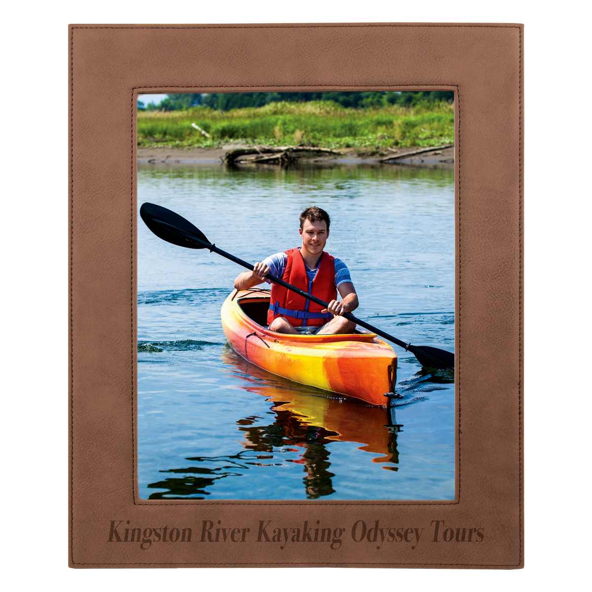 8" x 10" Dark Brown Leatherette Photo Frame