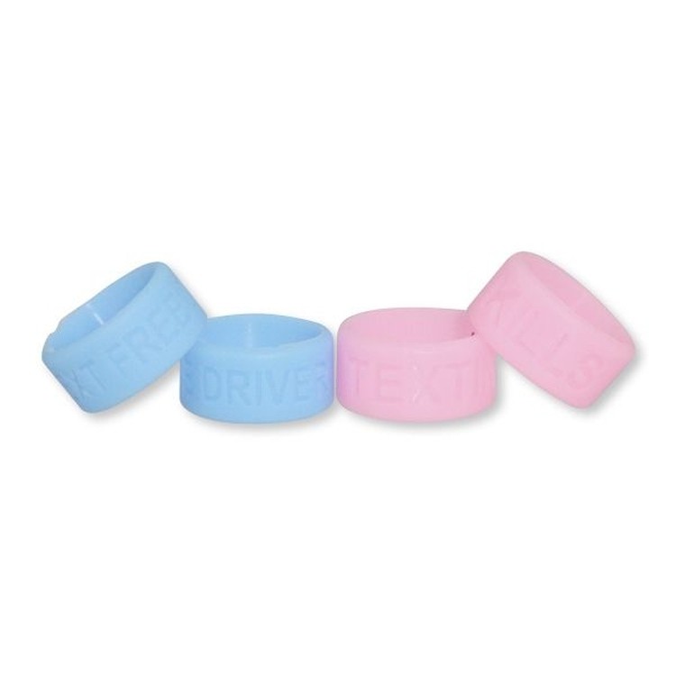 "Texting Kills" or "Text Free Driver" Stock Silicone Thumb Band 1