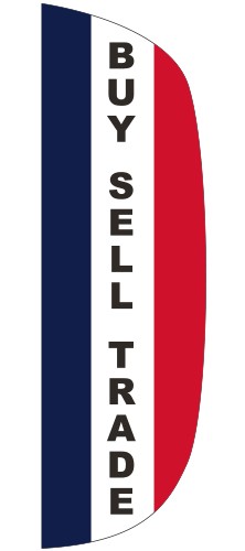 "BUY, SELL, TRADE" 3' x 10' Message Flutter Flag 1