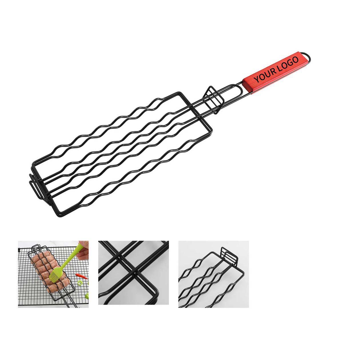 Iron Grill Basket with Handle for Easy Flipping 2