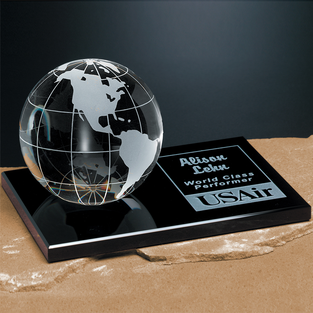 Galaxy Globe on Black Glass Base 10