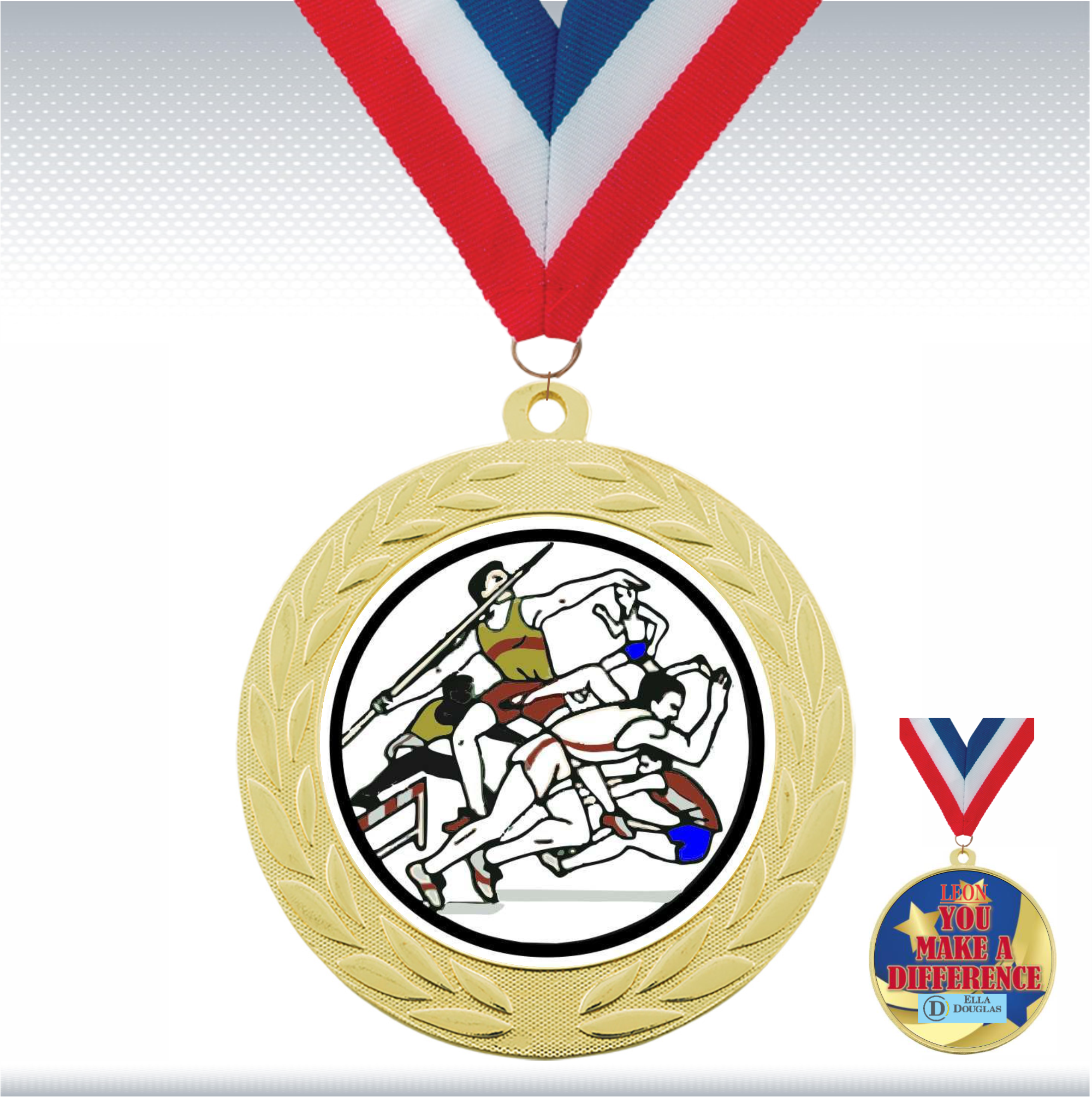 2 3/4" Bright Gold Insert Medal 2