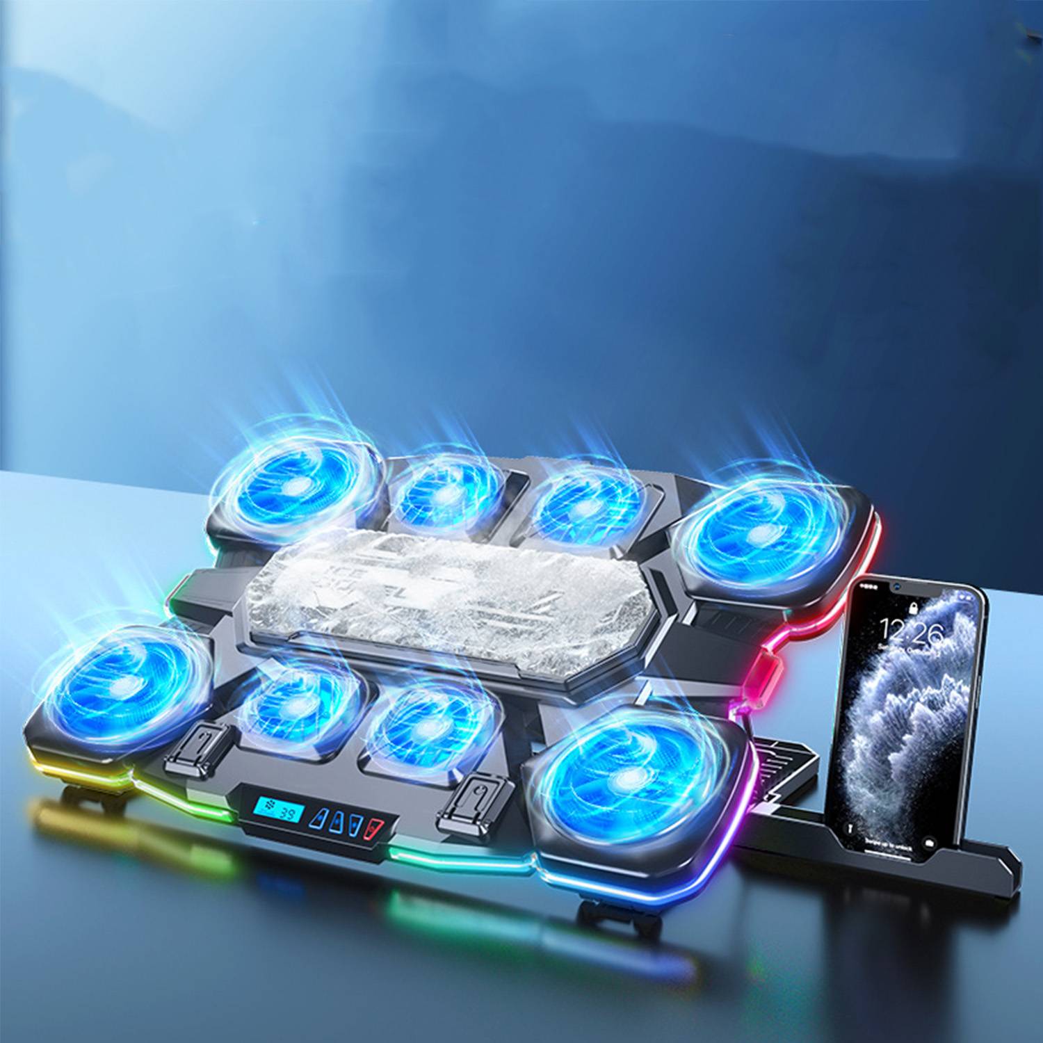 Silent RGB Laptop Cooler – Aluminum & Rapid Cooling Tech 6