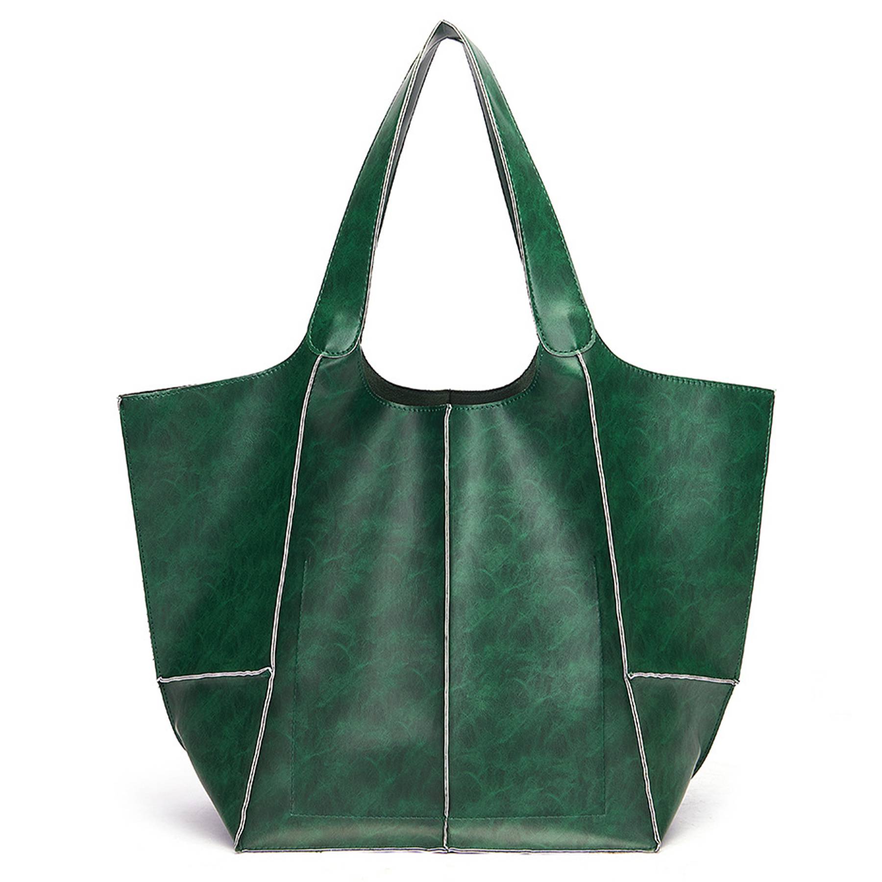 PU Large capacity wax peel ancient oil tote bag 5