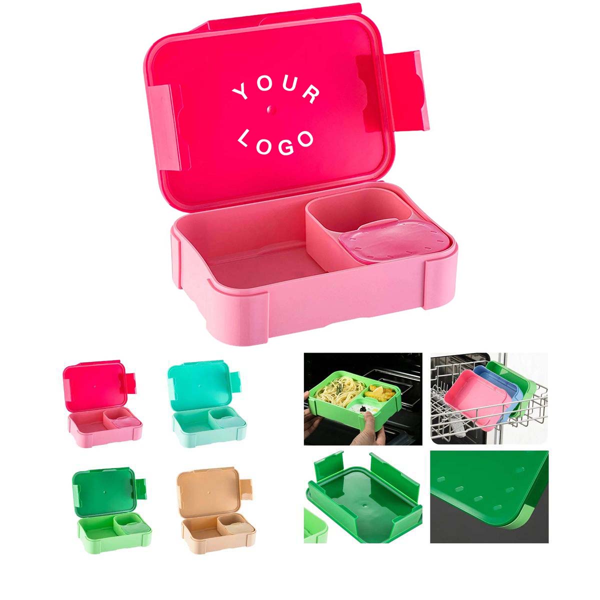 Safe PP Kids Lunch Box with Secure Lock Lid 2