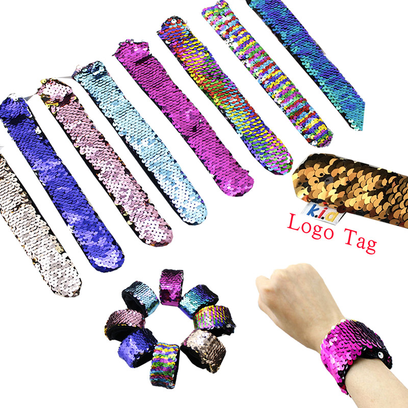Reversible Mermaid Sequins Clap Ring Bracelet 2