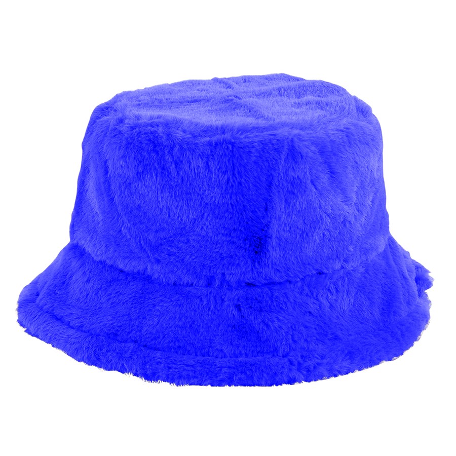 Solid Color Faux Fur Bucket Hat with Custom Logo 18