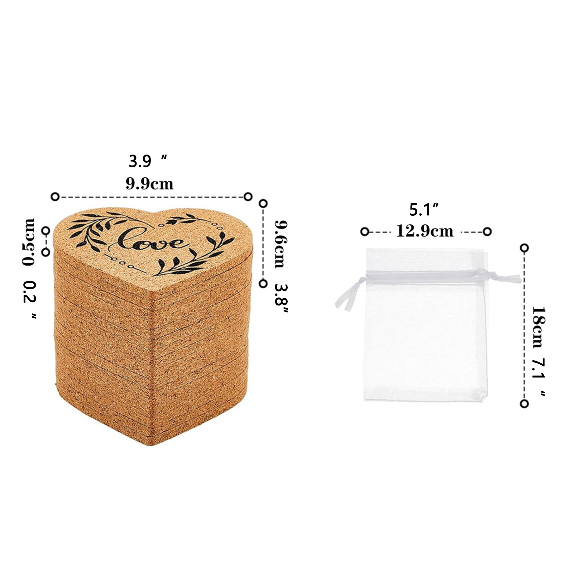Irregular shaped Cork Coaster Gift 2