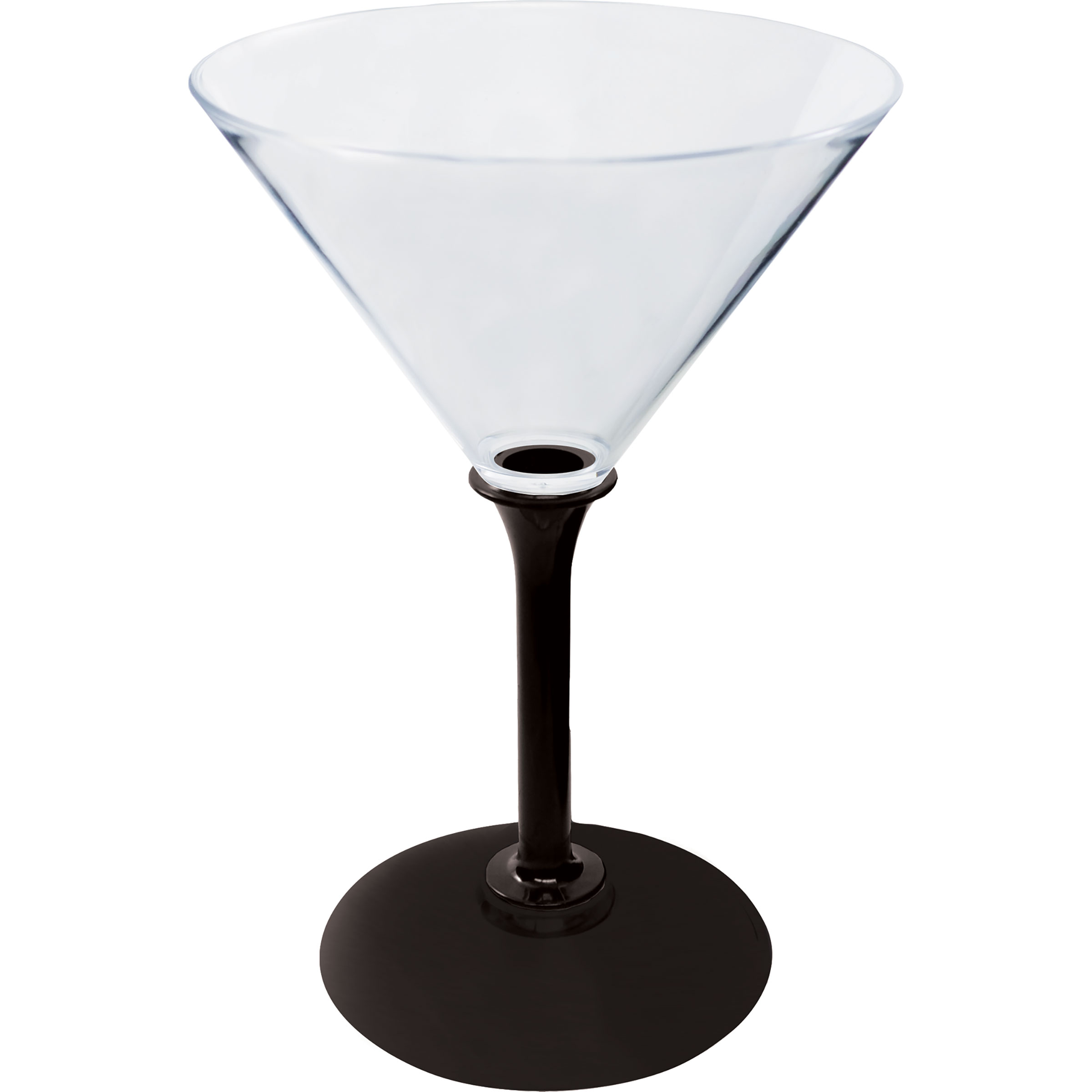 7oz Standard Stem Plastic Martini Glass with Your Choice of Stem Color