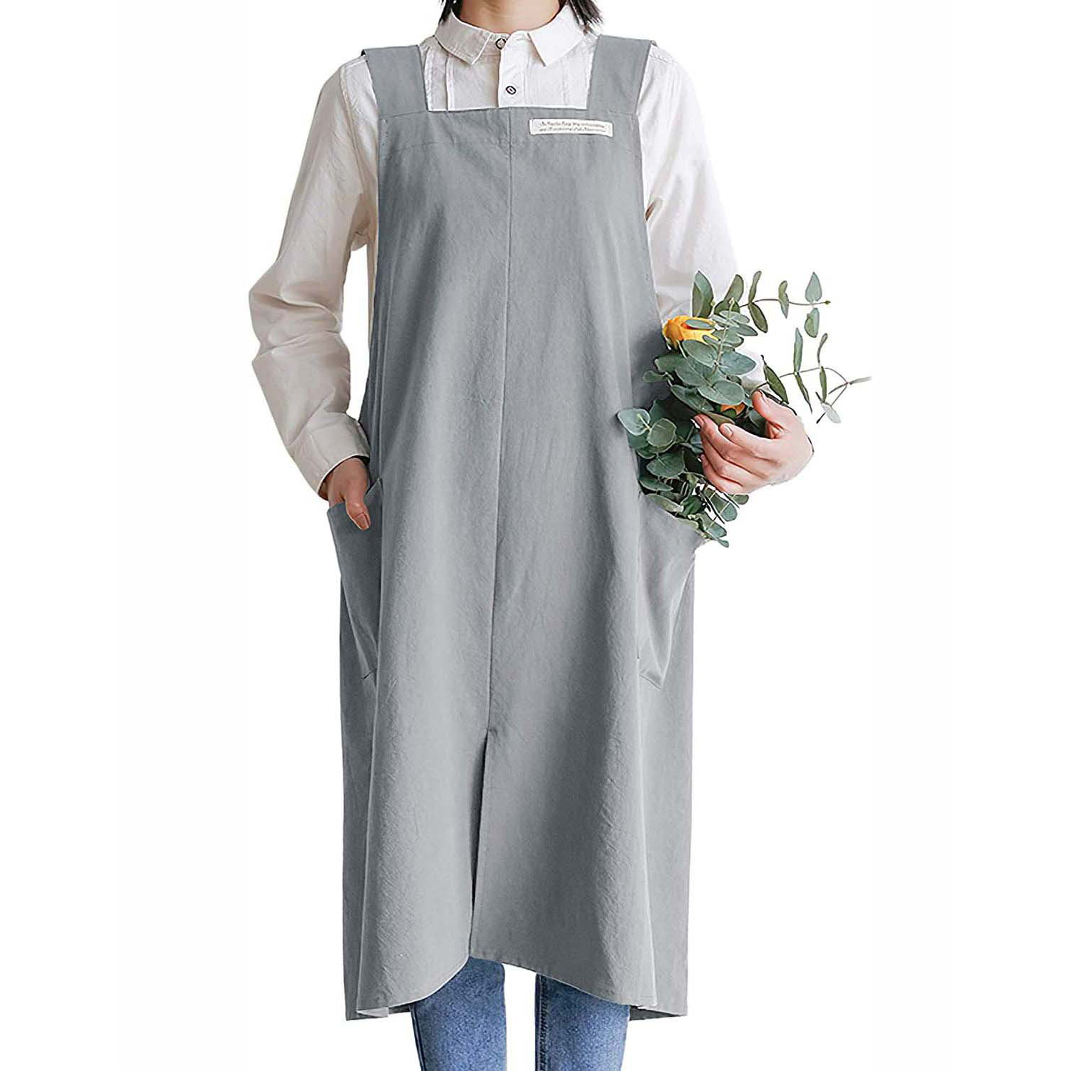 Cross-Back Apron w/ Pock for Women and Men 2