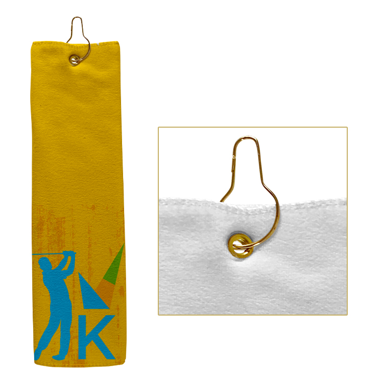 Small Custom Full Color Grommeted Tri-Fold Golf Towel 7