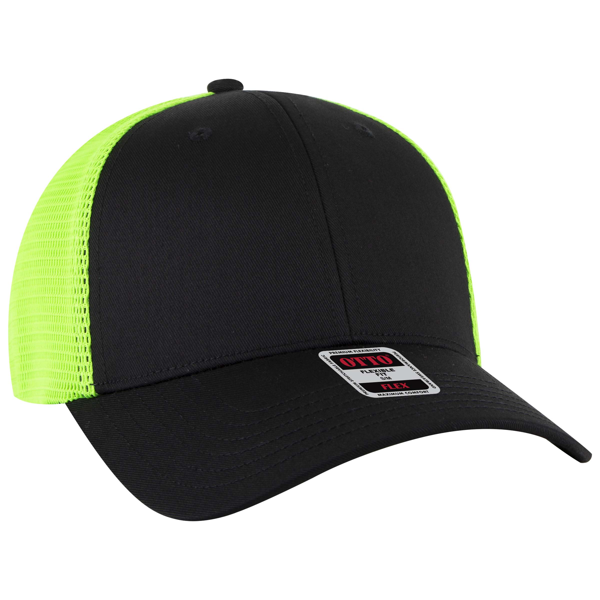 OTTO CAP® OTTO FLEX® Fitted 6 Panel Low Profile Mesh Back Trucker Hat 35