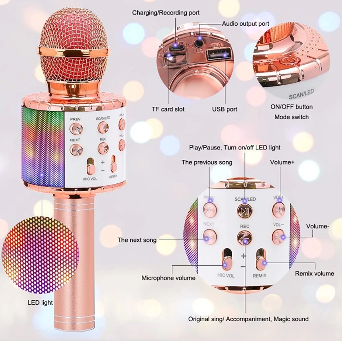 Wireless Bluetooth Karaoke Microphone 3