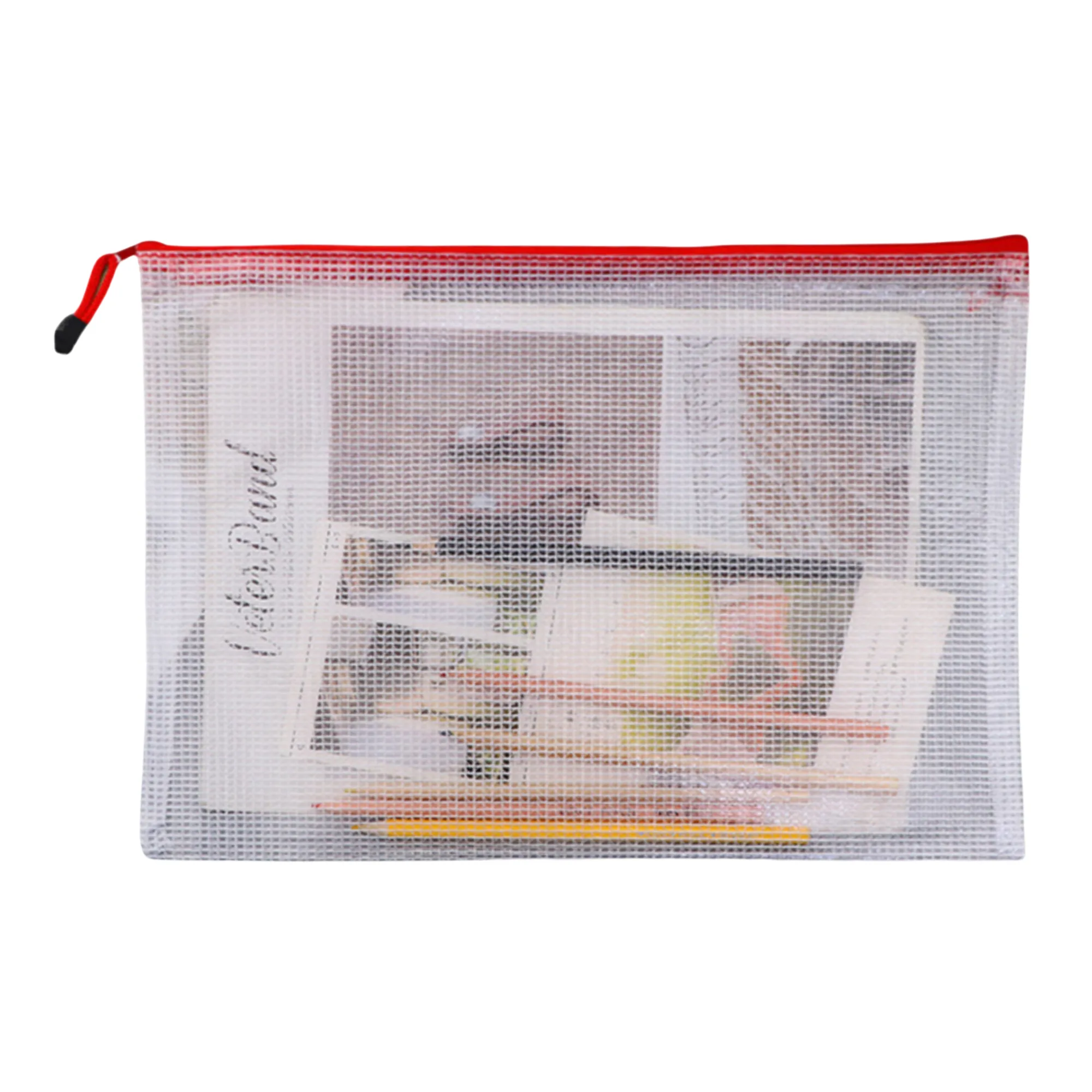 A4 Transparent Mesh Zipper Document Bag 2