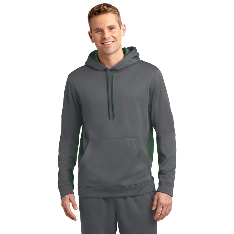 Sport-Tek Sport-Wick Fleece Colorblock Hooded Pullover. 10