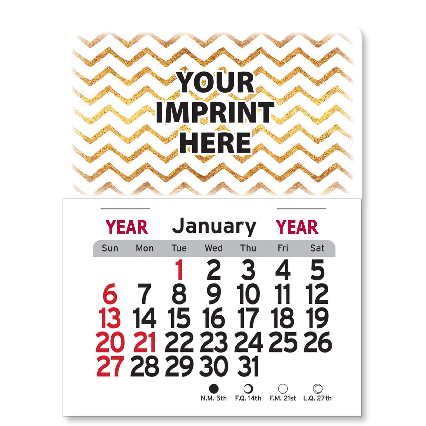 Adhesive Peel-N-Stick® Calendar - Rectangle 12