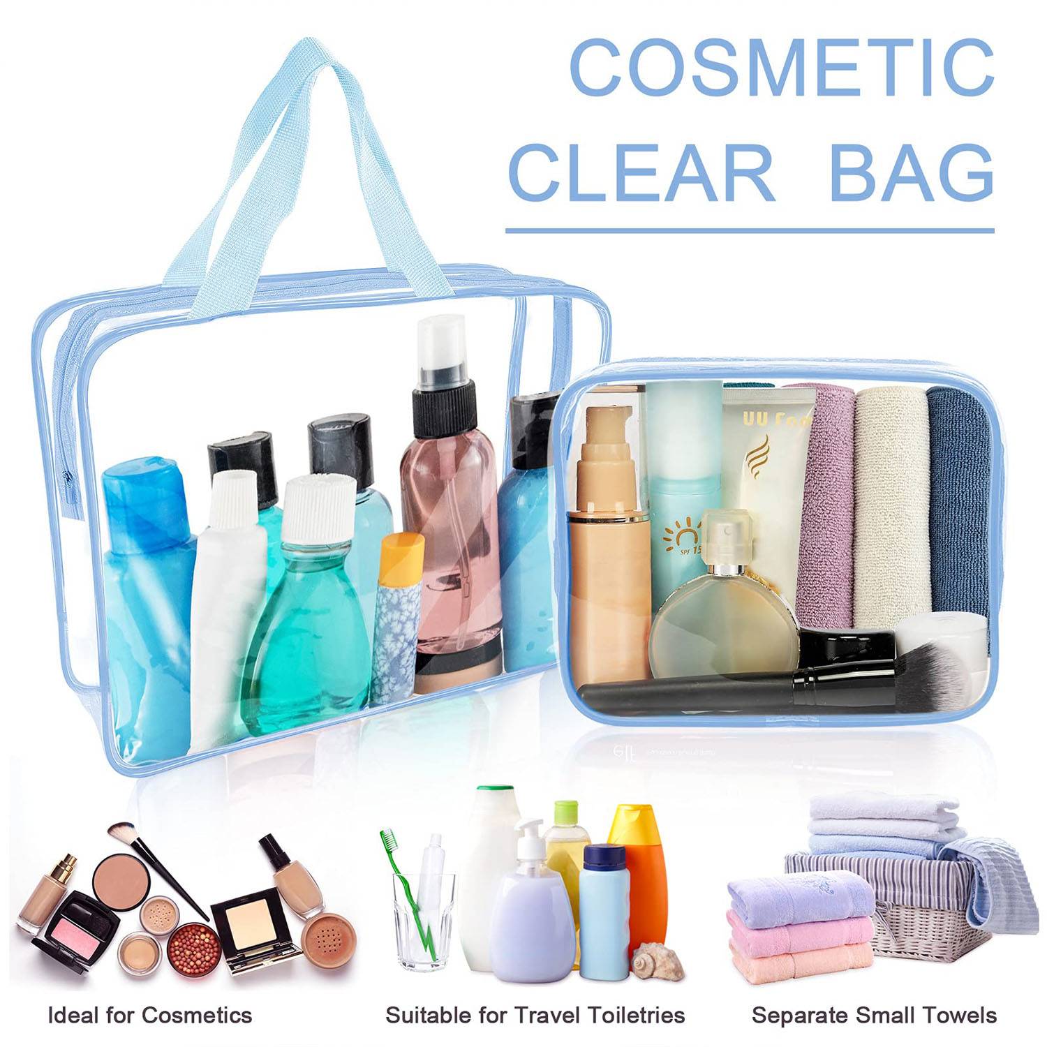 Portable Clear Waterproof Travel PVC Makeup Bag 11