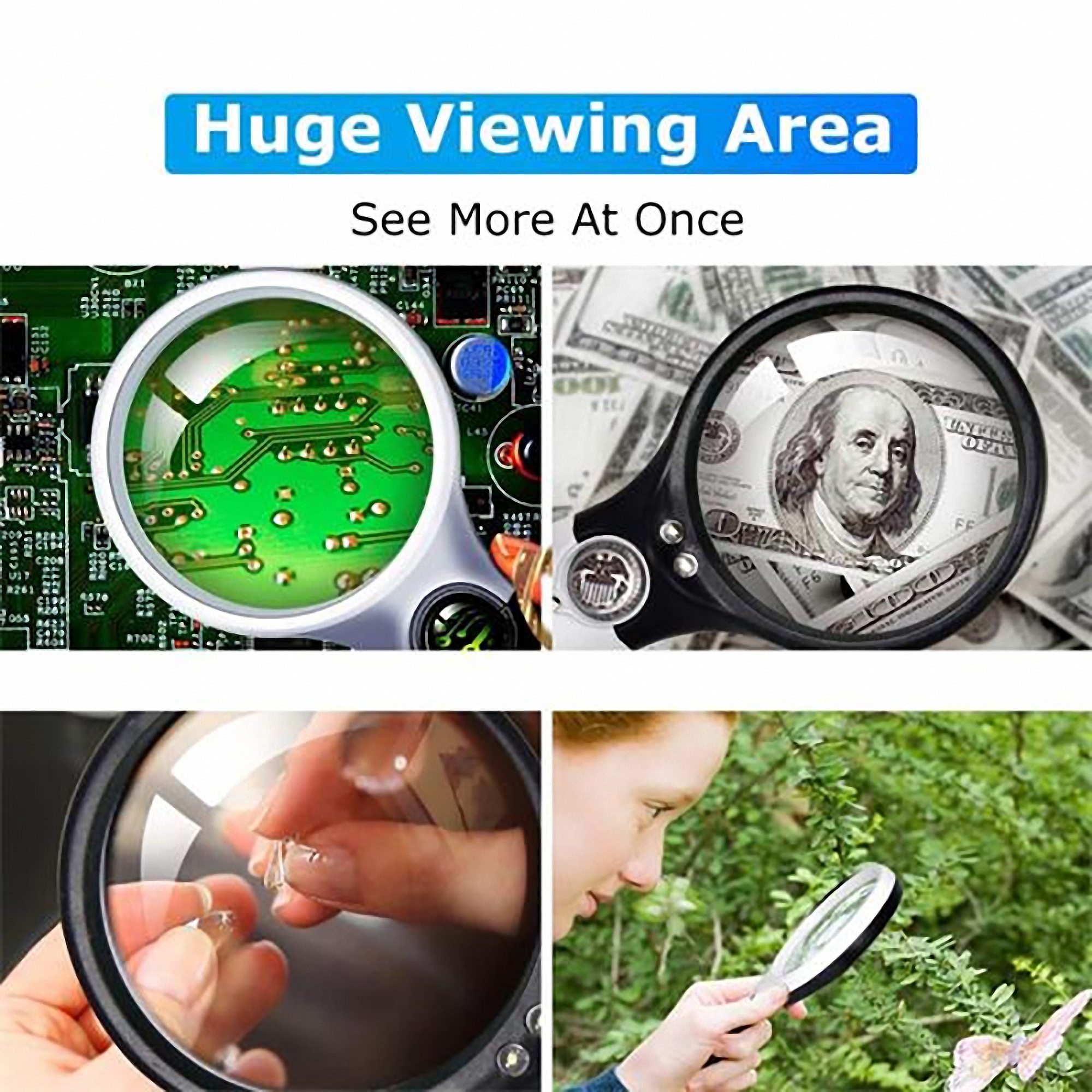 LED Light Handheld Acrylic Magnifier 4