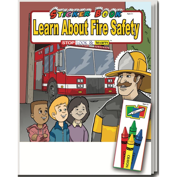 Learn About Fire Safety Coloring Book Sets - 4 Pack Crayons Stickers Ages 3-11 2