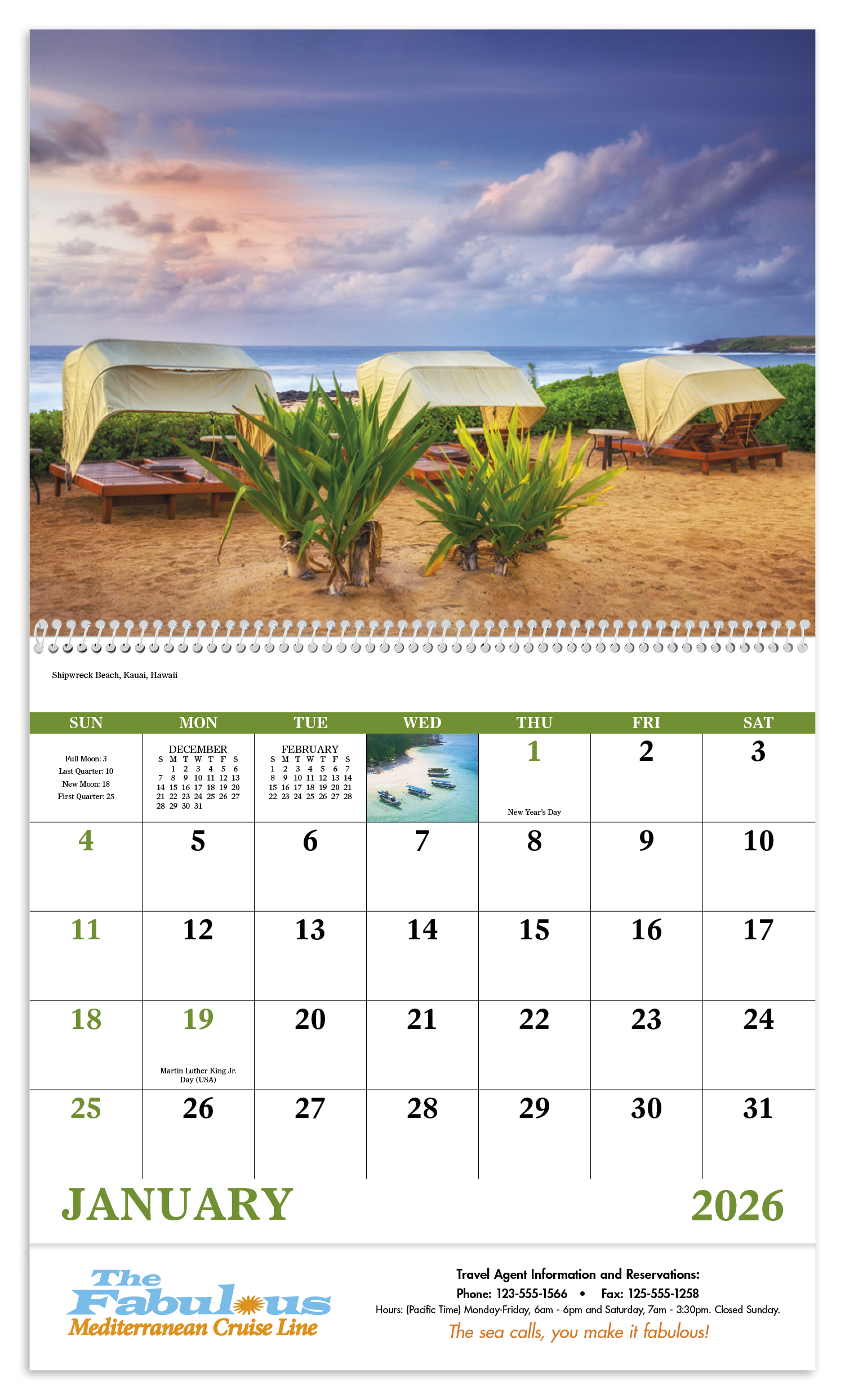 Good Value™ Beach Paradise - Spiral Calendar 63