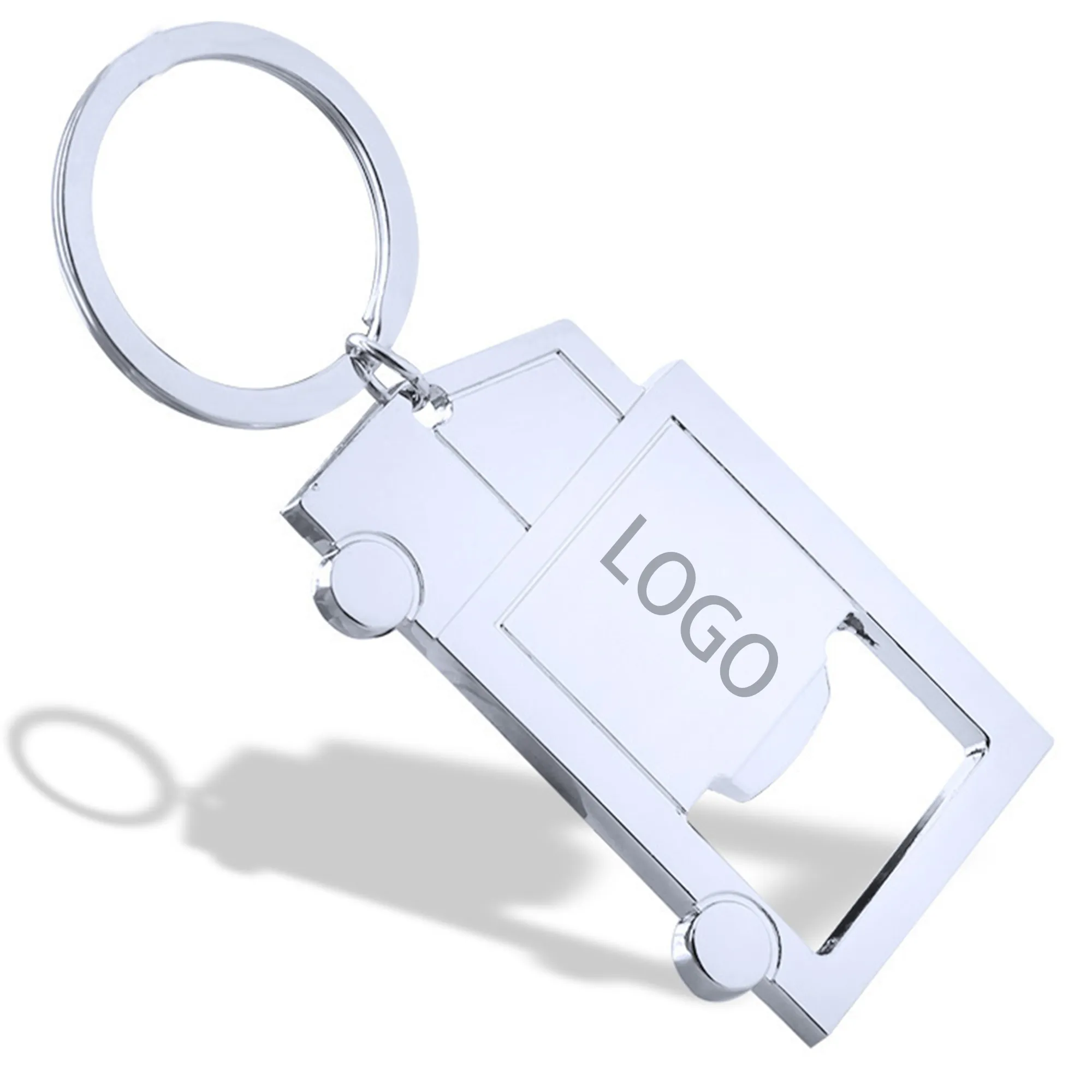 Metal Keychain Bottle Opener Truck Keyring 2