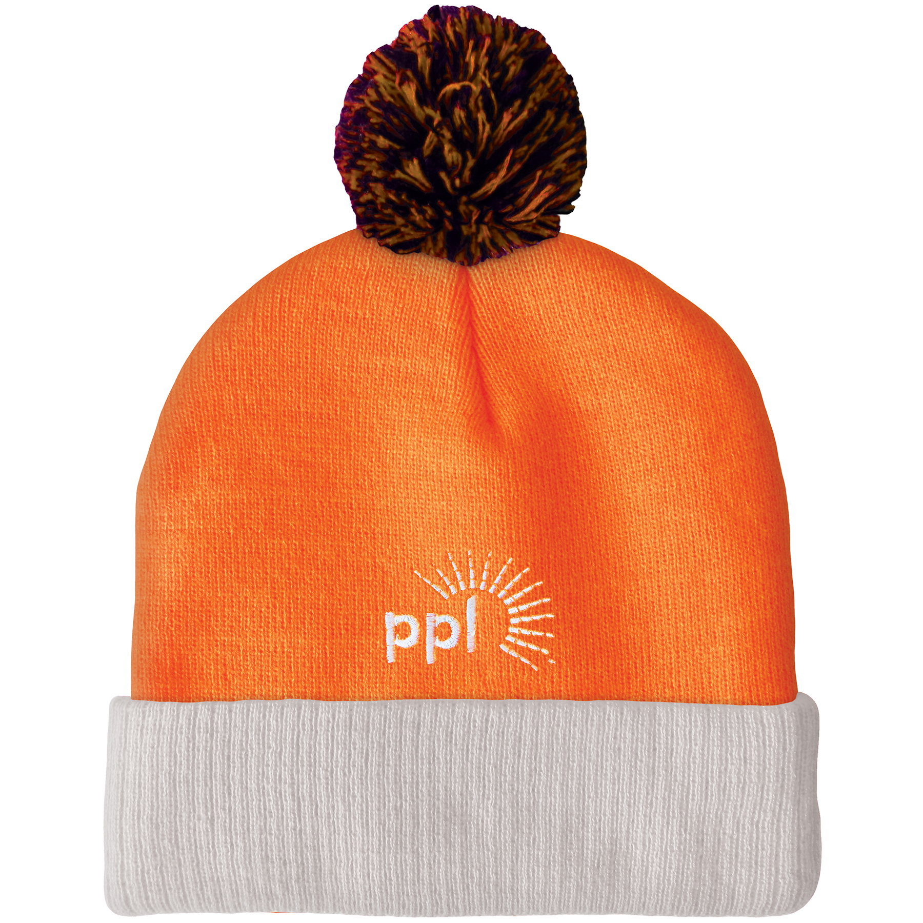 Knit Beanie with Pom and Ribbed Cuff (Embroidery Logo) 12