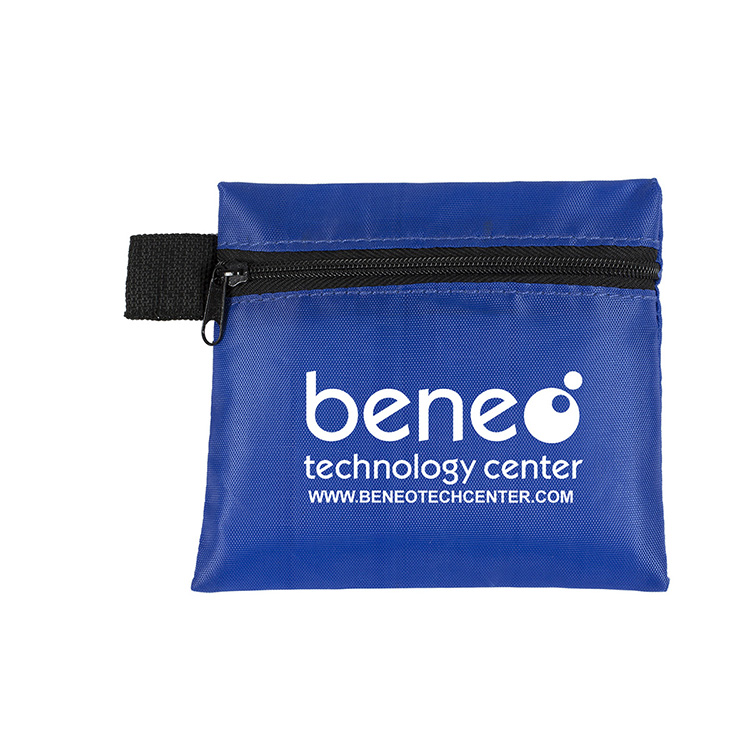 Mobile Tech Earbud Kit In Zipper Pouch Components inserted into Polyester Zipper Pouch 7