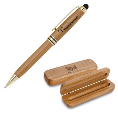 Eco-Friendly Bamboo Stylus Pencil Set (Gold/Black Trim Pencil) 1