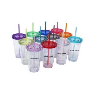 16OZ Reusable Straw Ice Cups With Lid 2