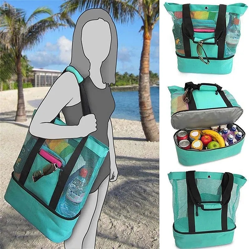 Beach Mesh Tote Bag With Cooler 6