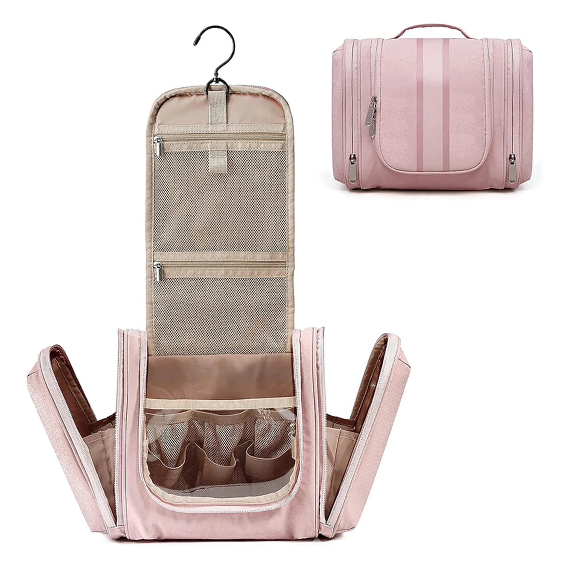 Travel Toiletry Organizer Bag With Hanging Hook 2