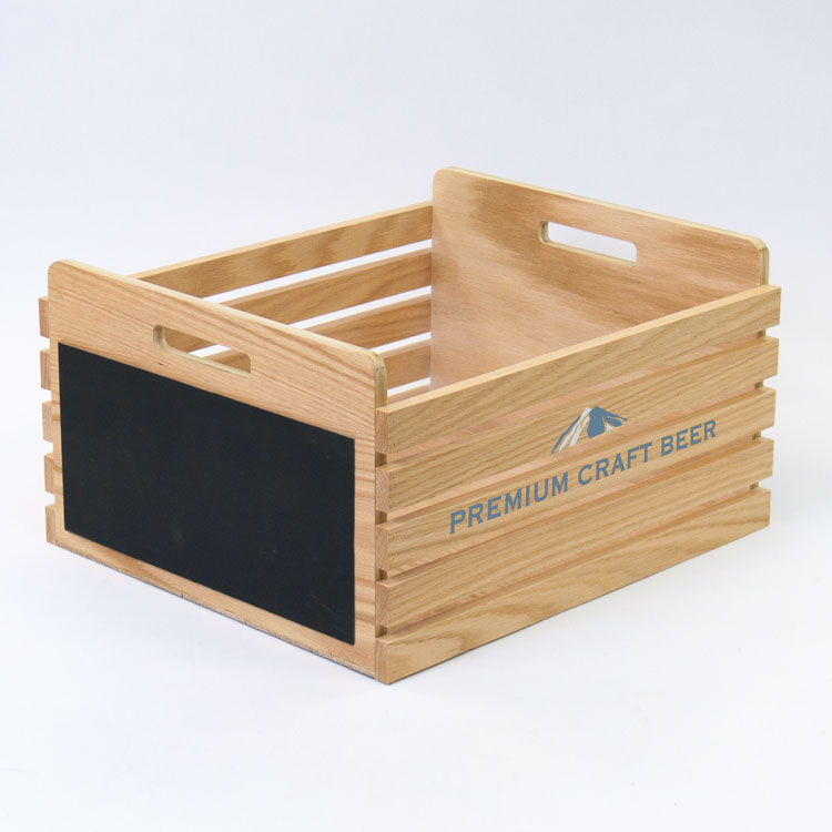 Wood Display Crate with Chalkboard Sides