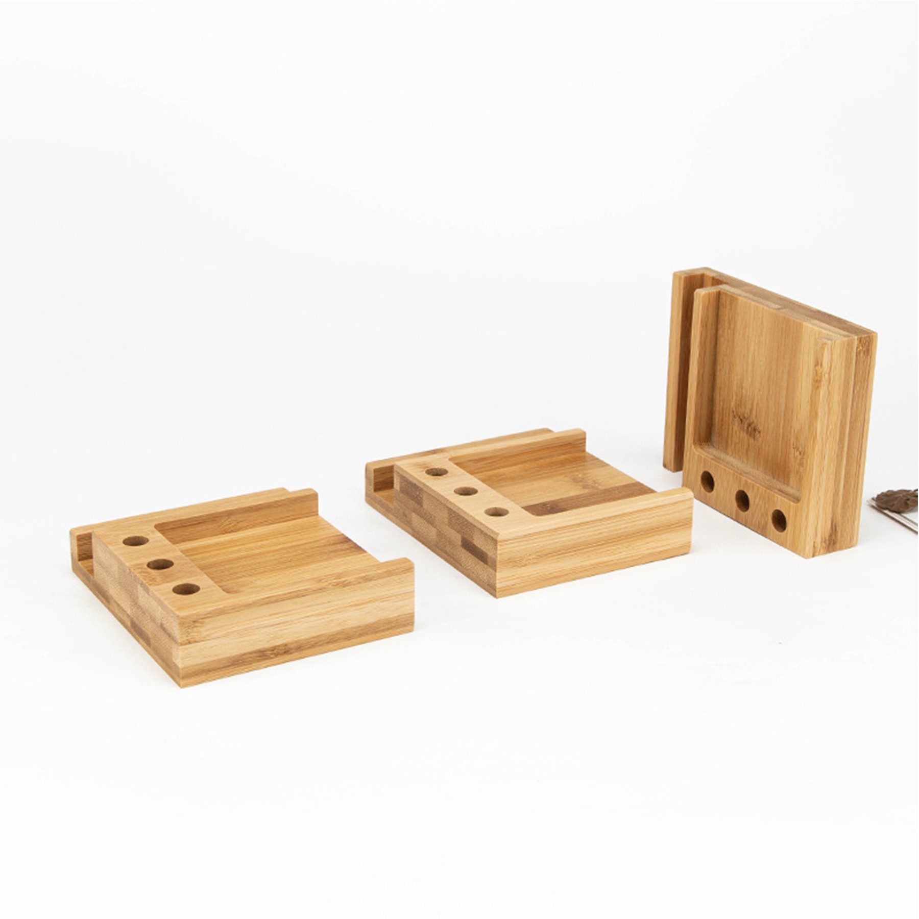 Multi functional Bamboo Desk Organizer 2