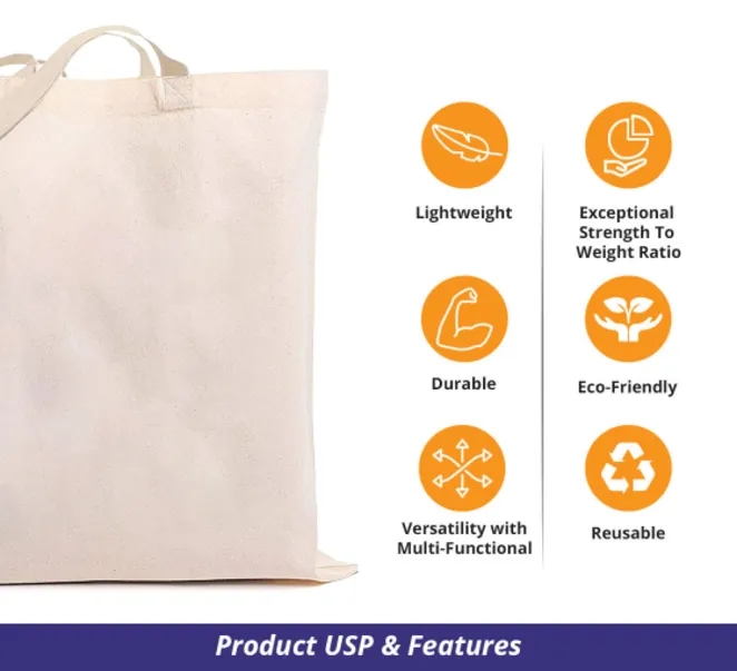 Canvas Tote Bags - Non Printed (With Gusset), custom tote bag with logo imprint 5