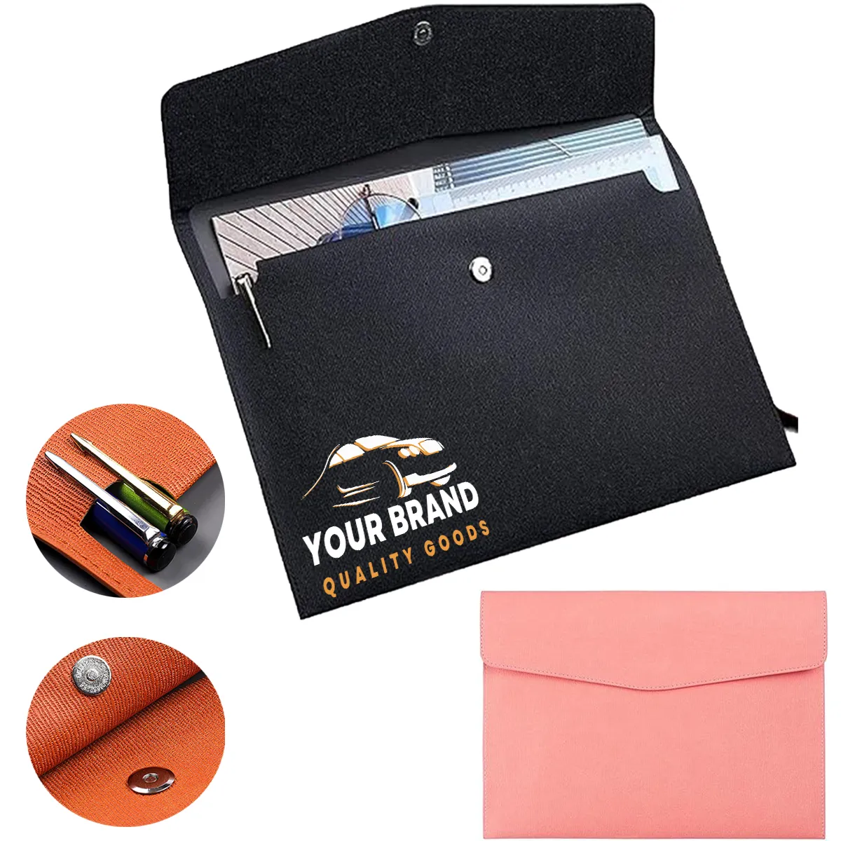 Waterproof Reusable Business File Package With Snap Closure 2