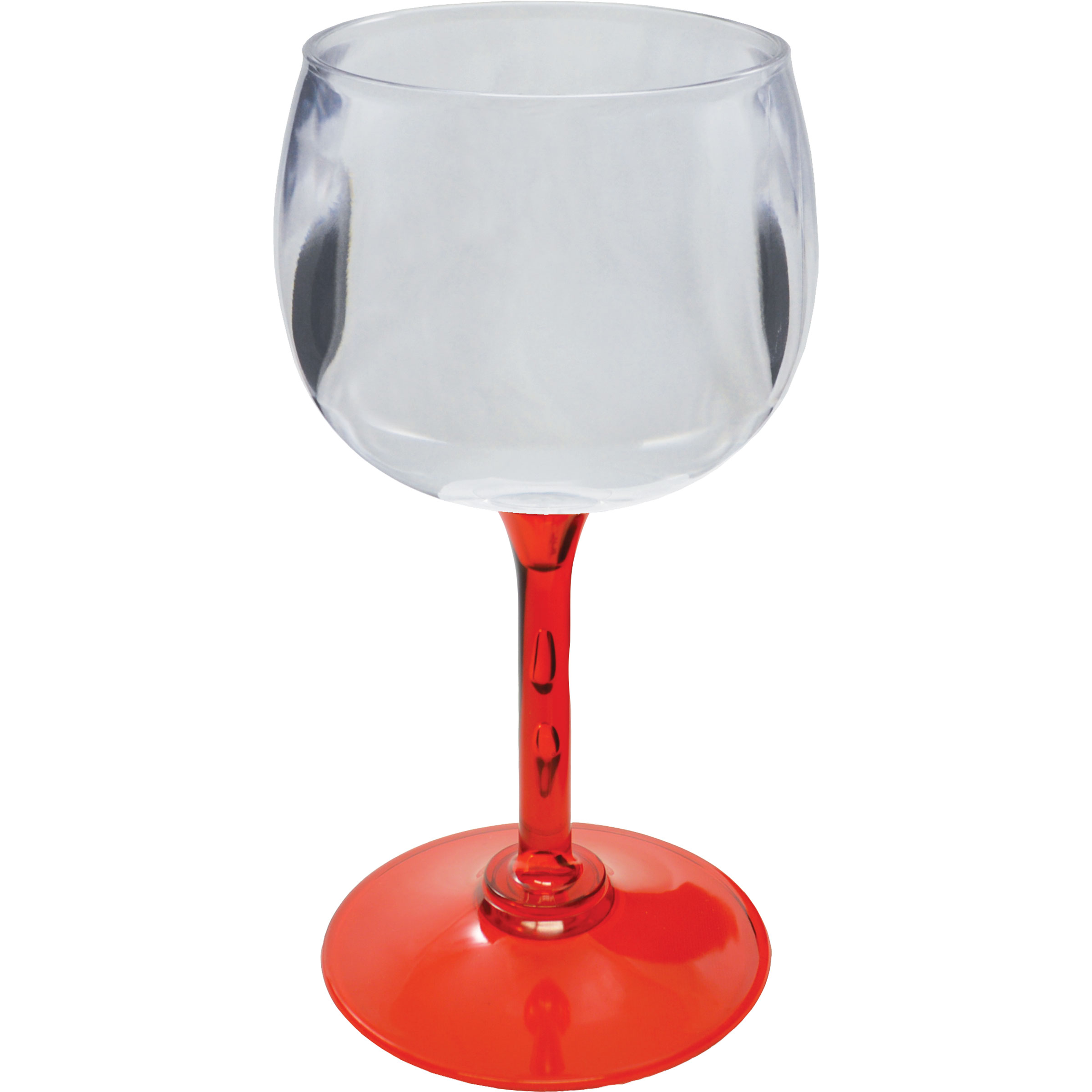 12oz Standard Stem Plastic Wine Goblet with Your Choice of Stem Color