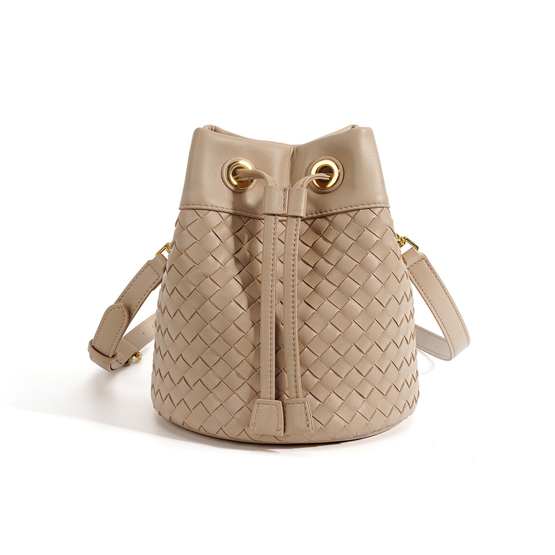 Genuine Leather Innovative Drawstring Cross-Body Bag 1