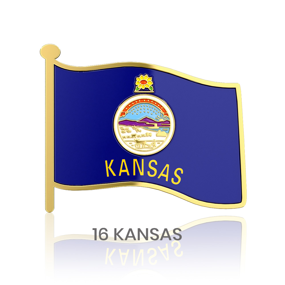 1" Stock Flag Pins 55