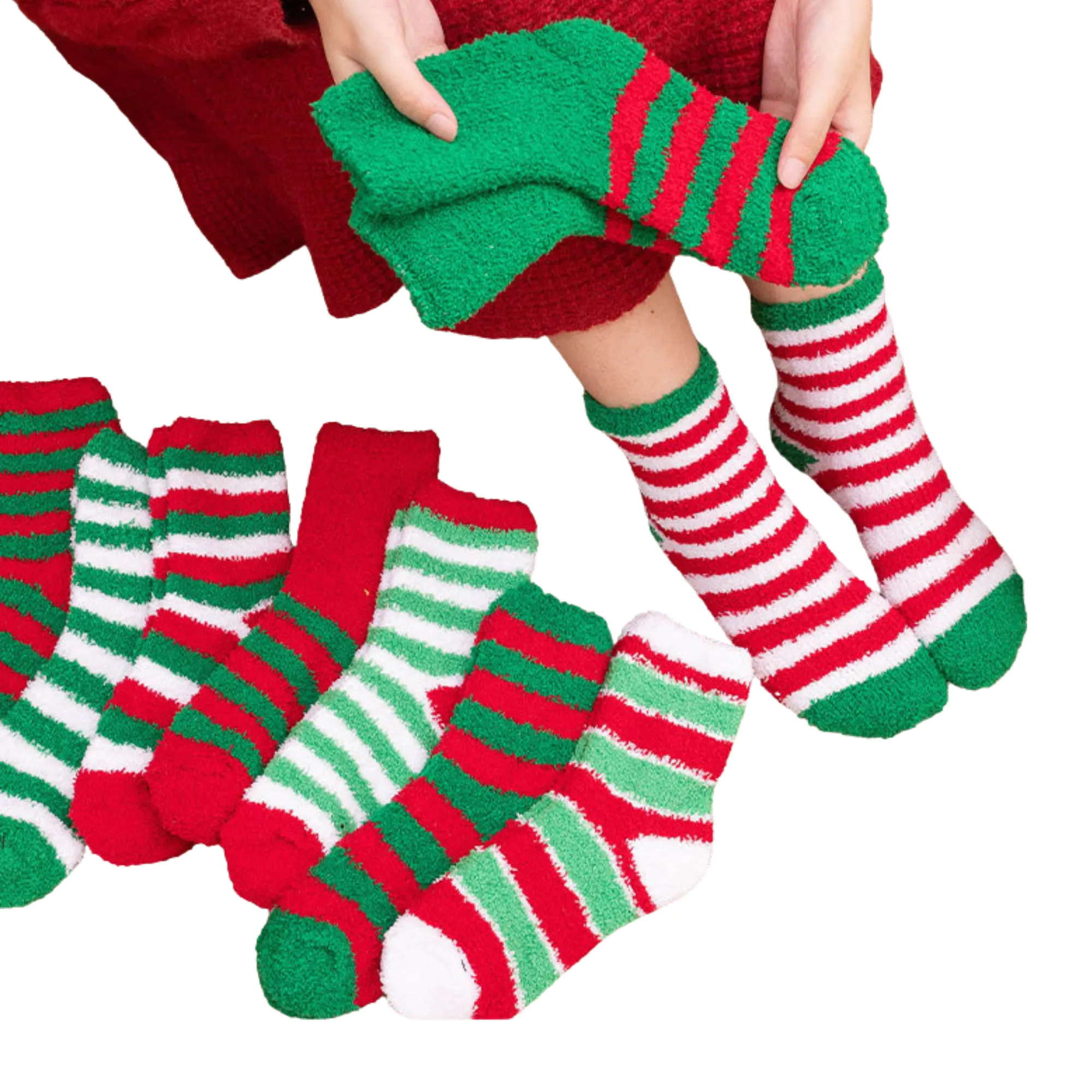 MOQ 50 Pairs Horizontal Striped Floor Socks 4