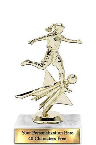 Trophy: 7", 2x3 white marble base, Star Figure Soc 1