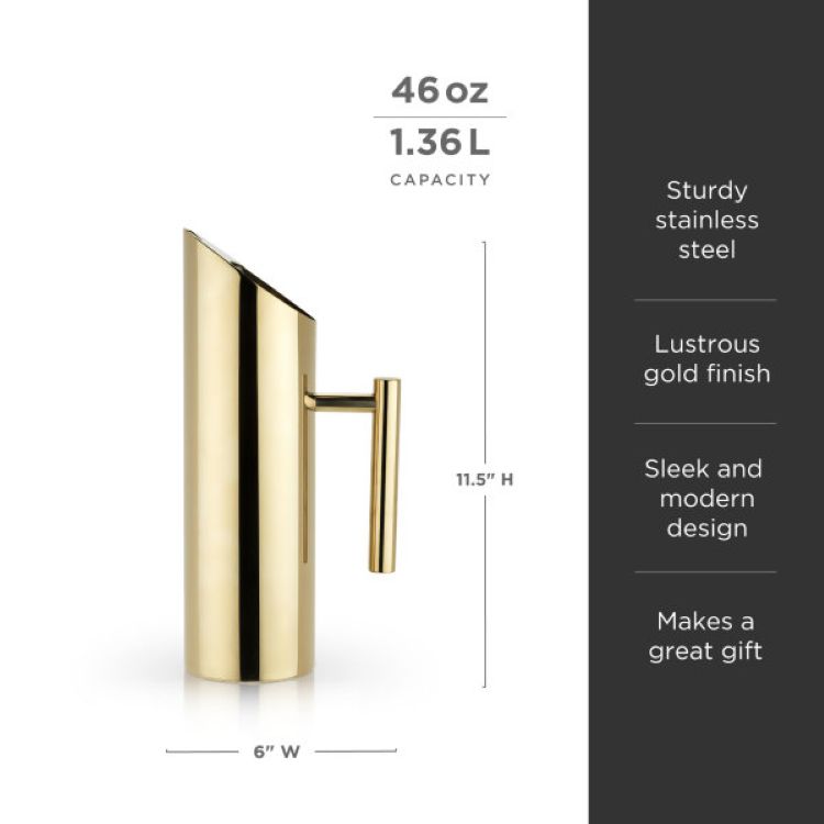 Viski® Modern Gold Pitcher 9