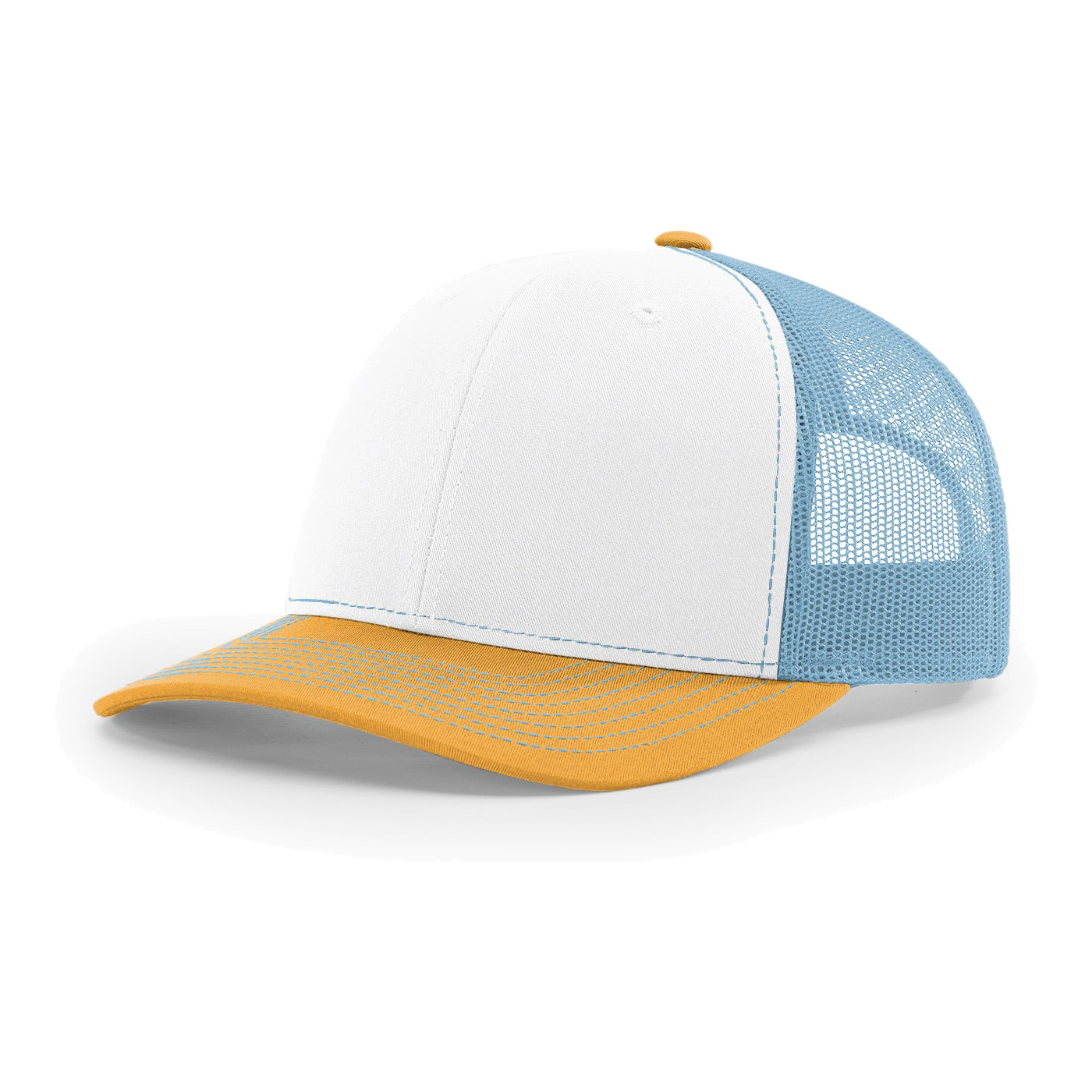 Richardson 112 6-Panel Snapback Trucker Hat w/Leatherette Adhesive Patches or Embroidery 87