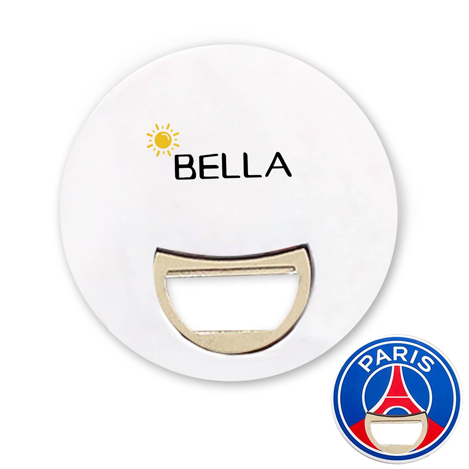 Plastic round full colour bottle opener 2