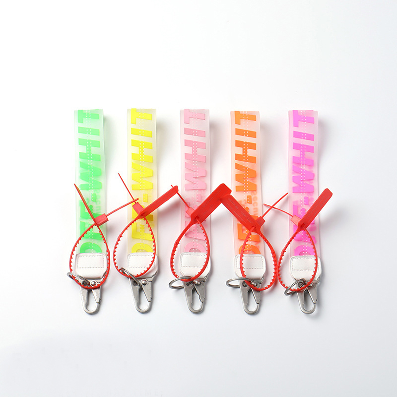 Durable transparent rubber and high-quality alloy metal Wristlet lanyard